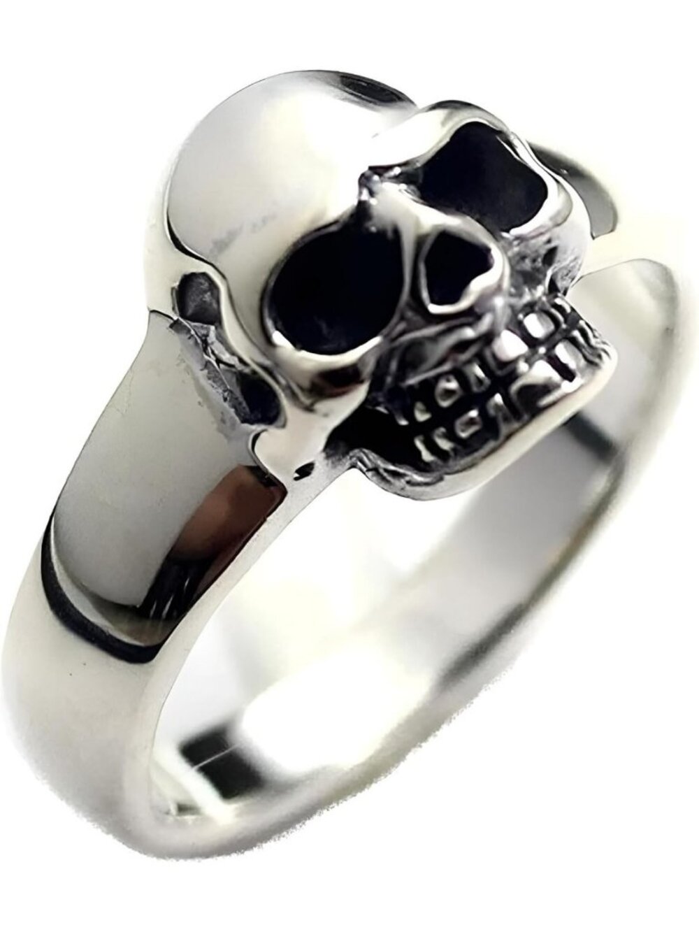 925 Sterling Silver Skull Ring - Unisex Punk Gothic Biker Statement Jewelry
